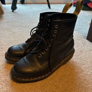 Black Dr. Martens lace-up boots, women’s size 8
